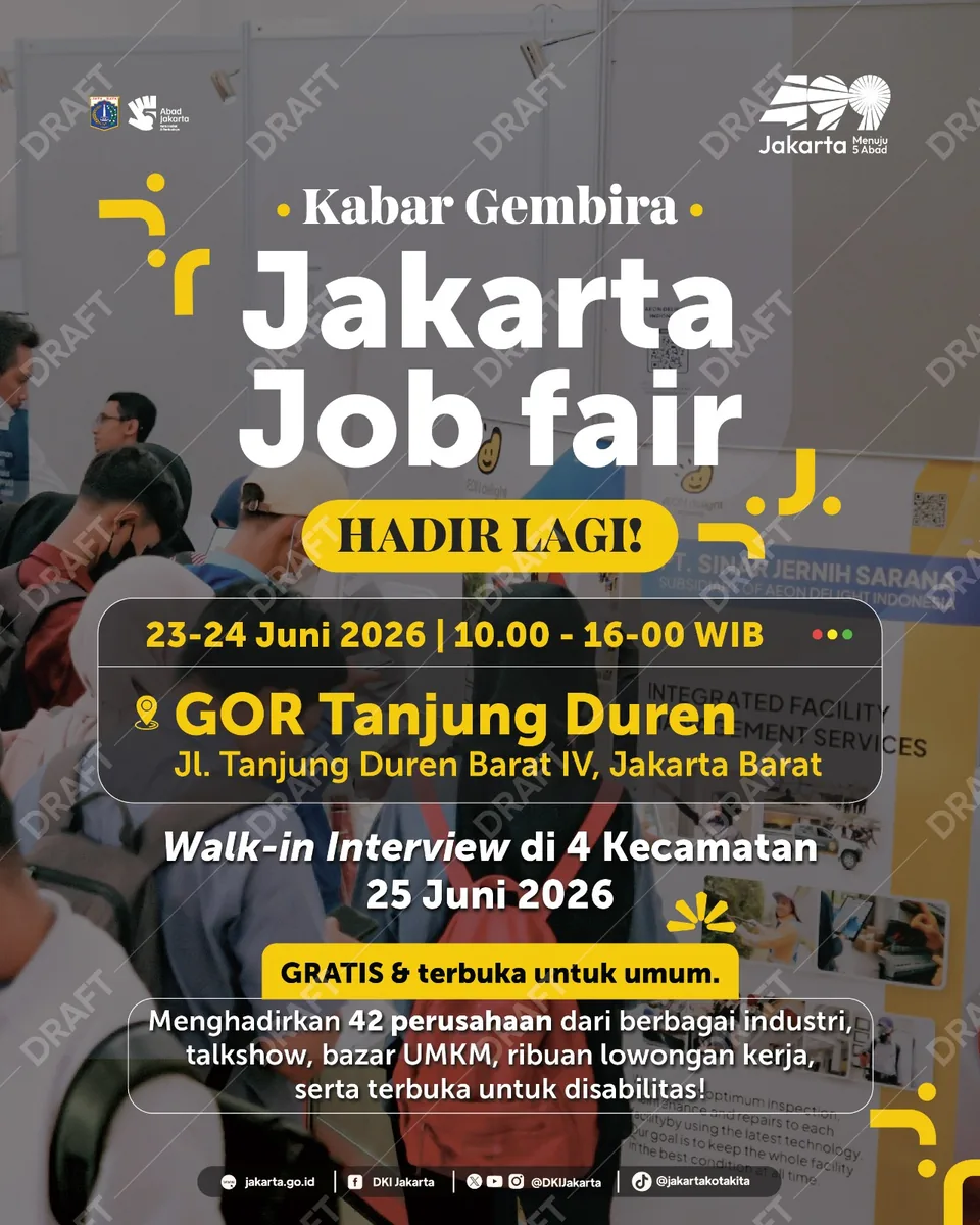 Job Fair Kabupaten Serang 2026 (Suku Dinas TKTE Wilayah Kabupaten Serang Barat) : 23-24 Juni 2026